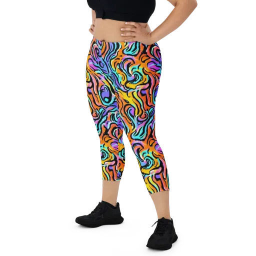 Hypercolor Waves on a Capri Leggings