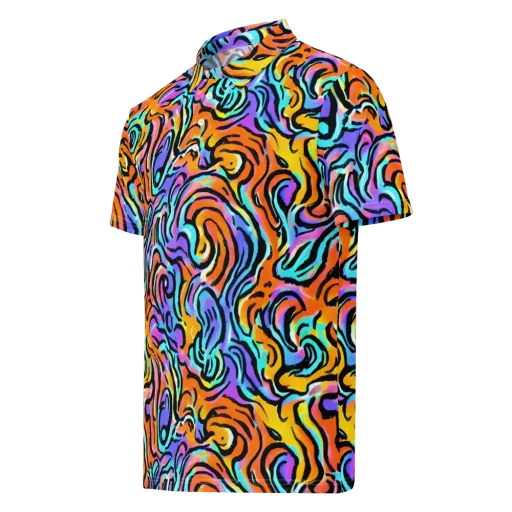 Hypercolor Waves on a Men's Slim Fit Polo Shirt