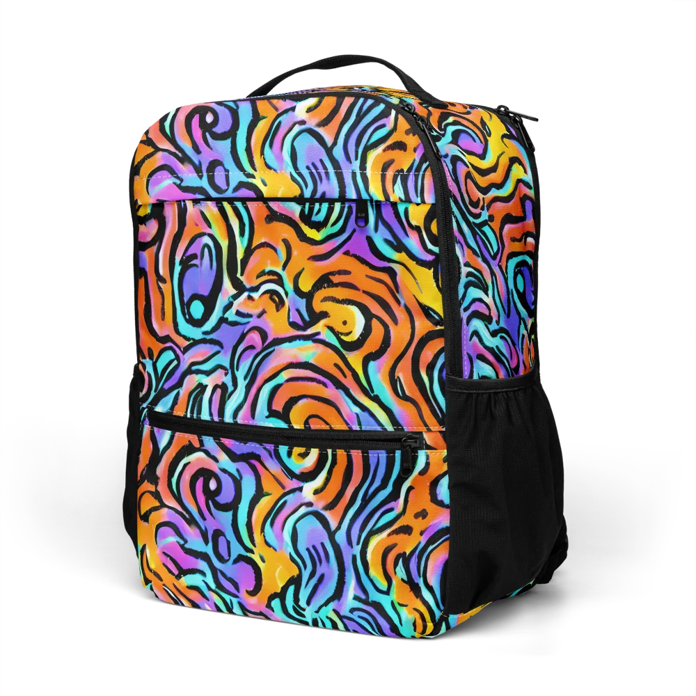 Hypercolor Waves on Utility Backpack — Left Front