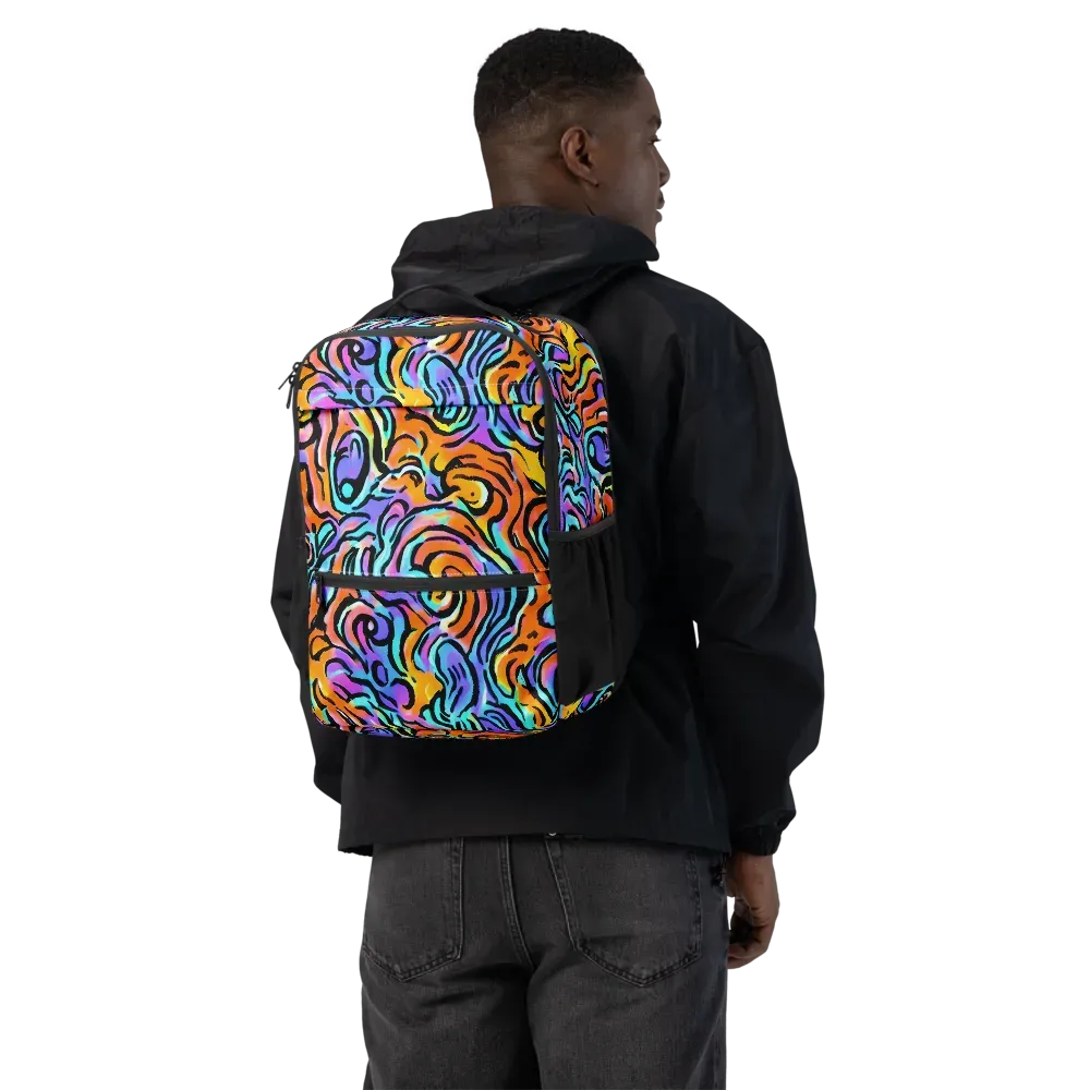 Hypercolor Waves on Utility Backpack — Back