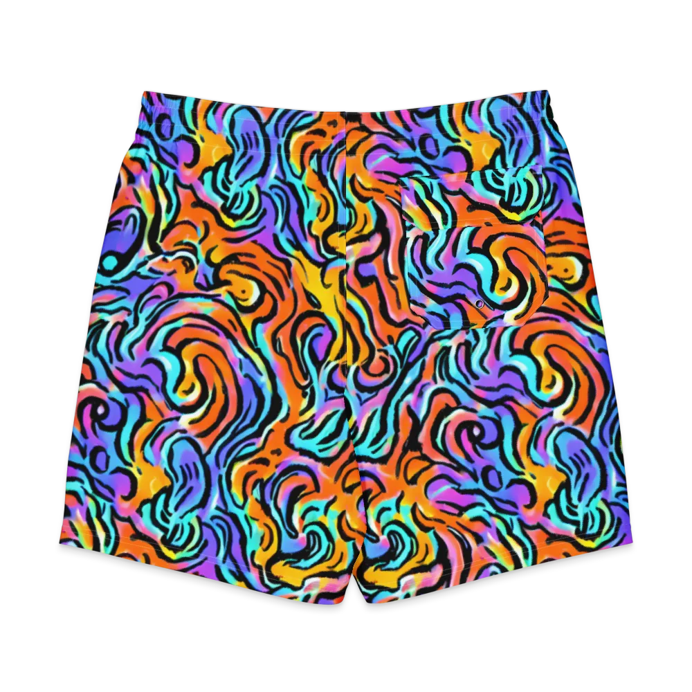 Hypercolor Waves on Men's Board Shorts — Back