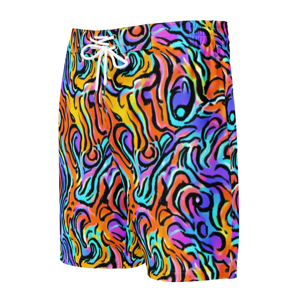 Hypercolor Waves on Men's Board Shorts — Front