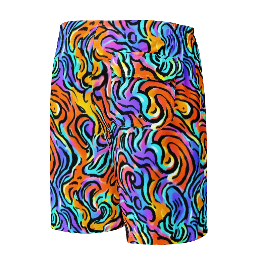 Hypercolor Waves on Men's Board Shorts — Back