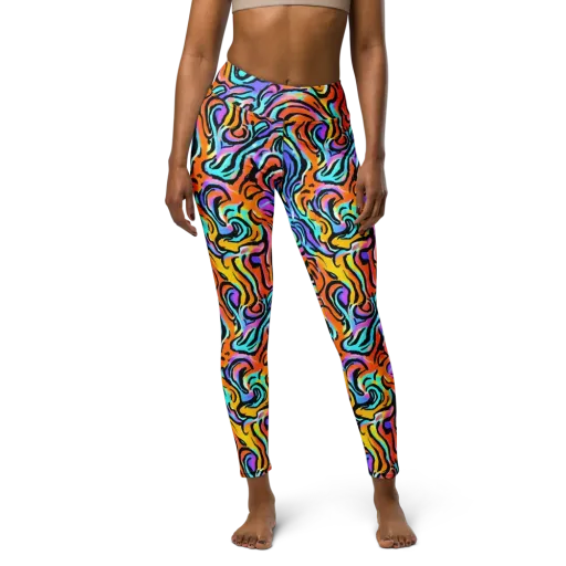 Hypercolor Waves on a Yoga Leggings