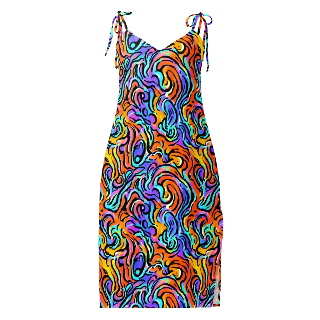Hypercolor Waves on Slip Dress — Front
