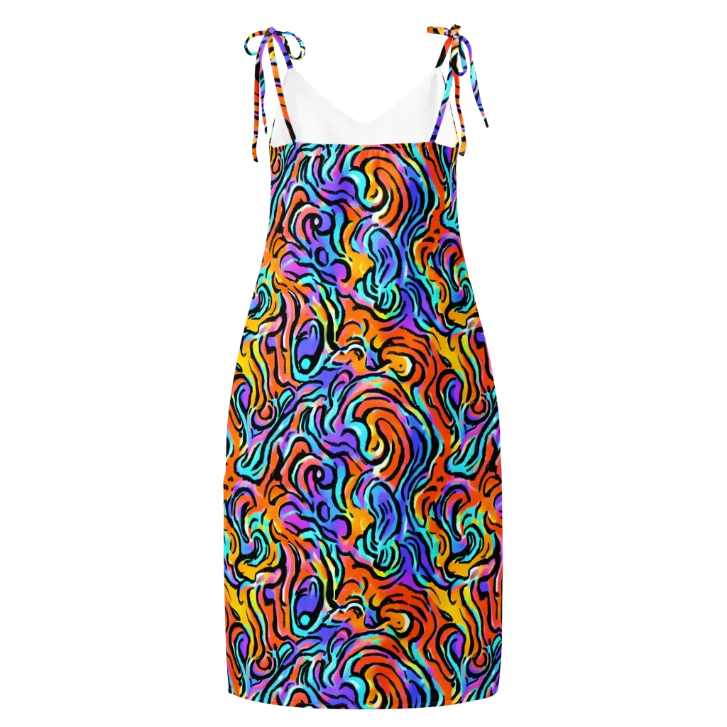 Hypercolor Waves on Slip Dress — Back