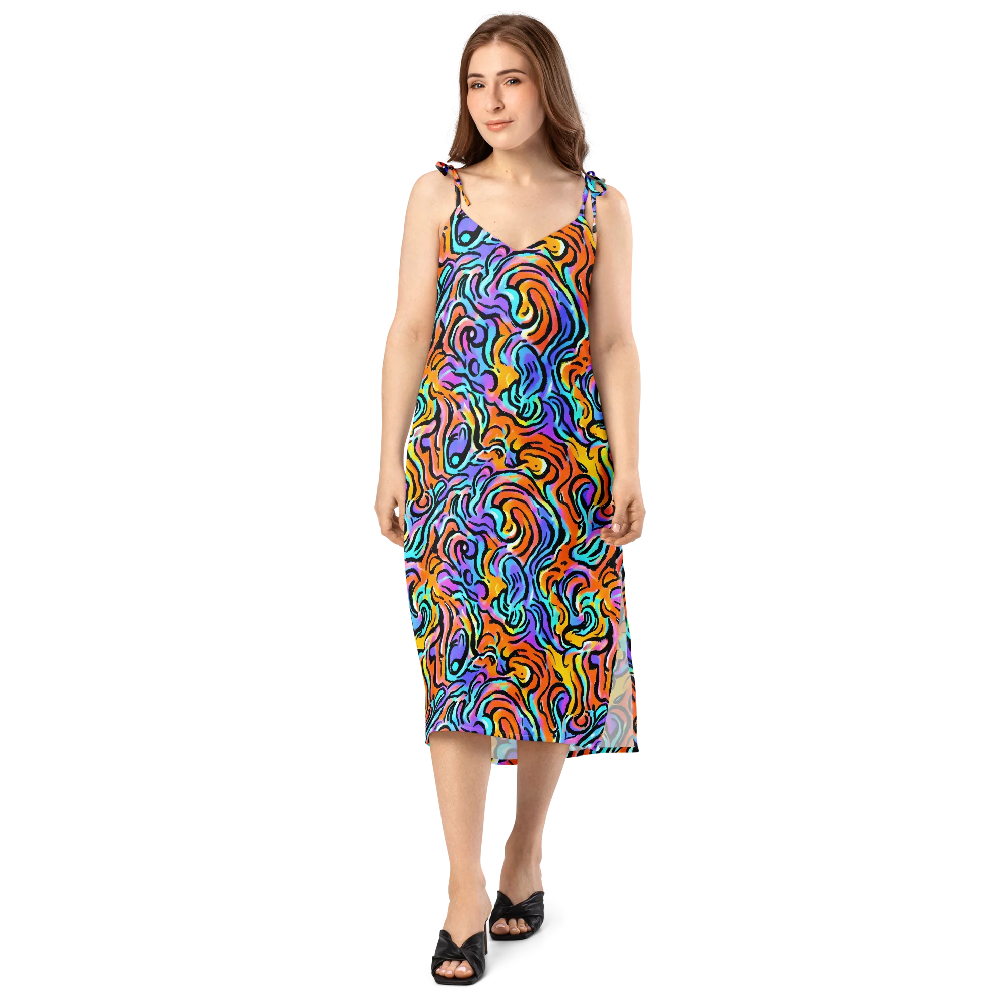 Hypercolor Waves on Slip Dress — Front