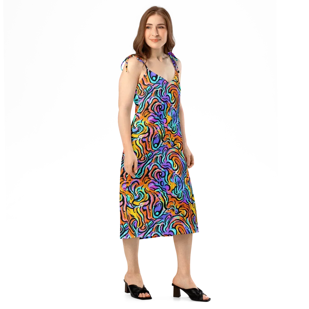 Hypercolor Waves on Slip Dress — Right Front