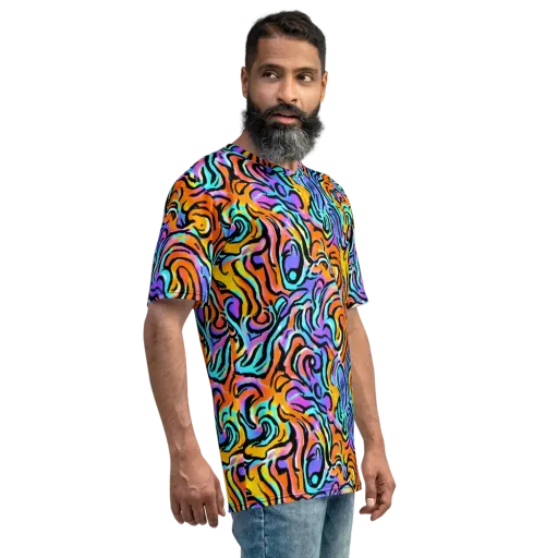Hypercolor Waves on a Men's Crew Neck T-Shirt