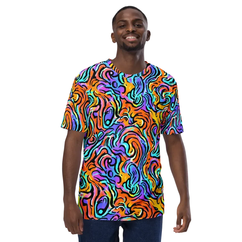 Hypercolor Waves on Men's Crew Neck T-Shirt — Front