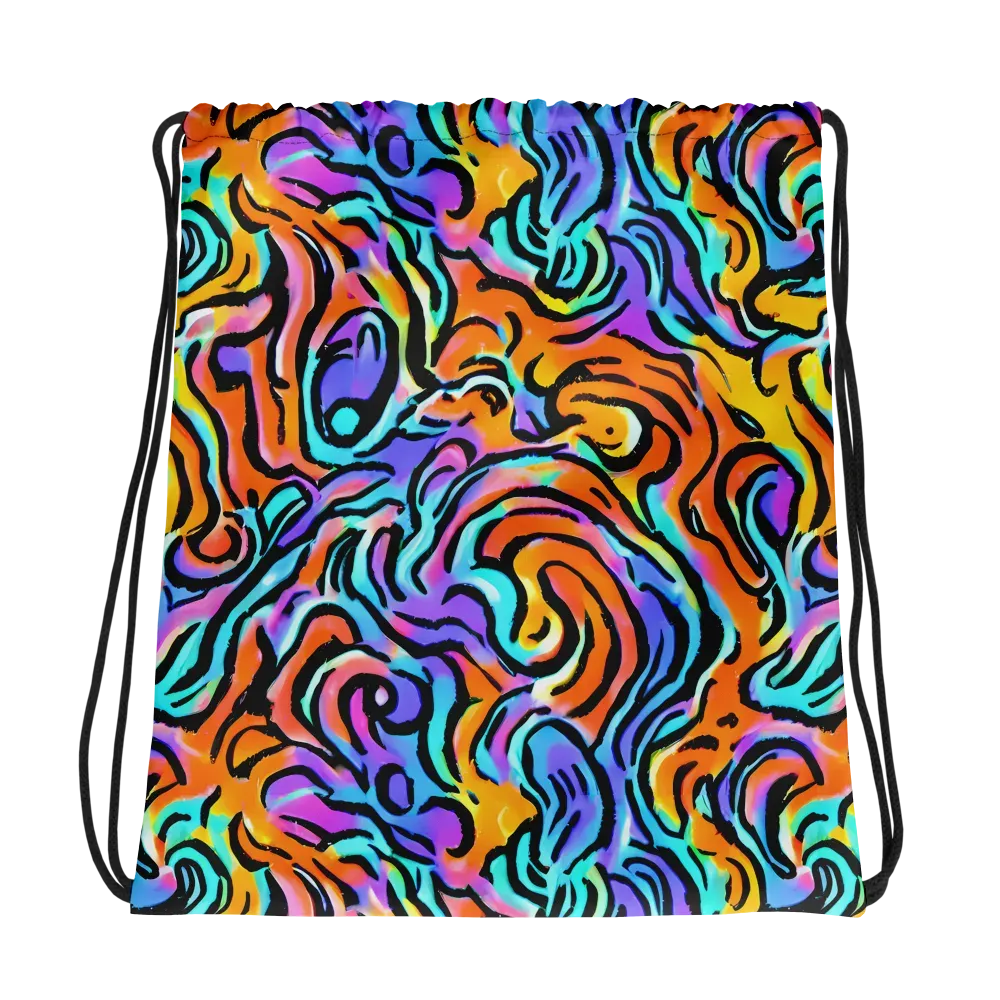 Hypercolor Waves on Drawstring Bag — Photo