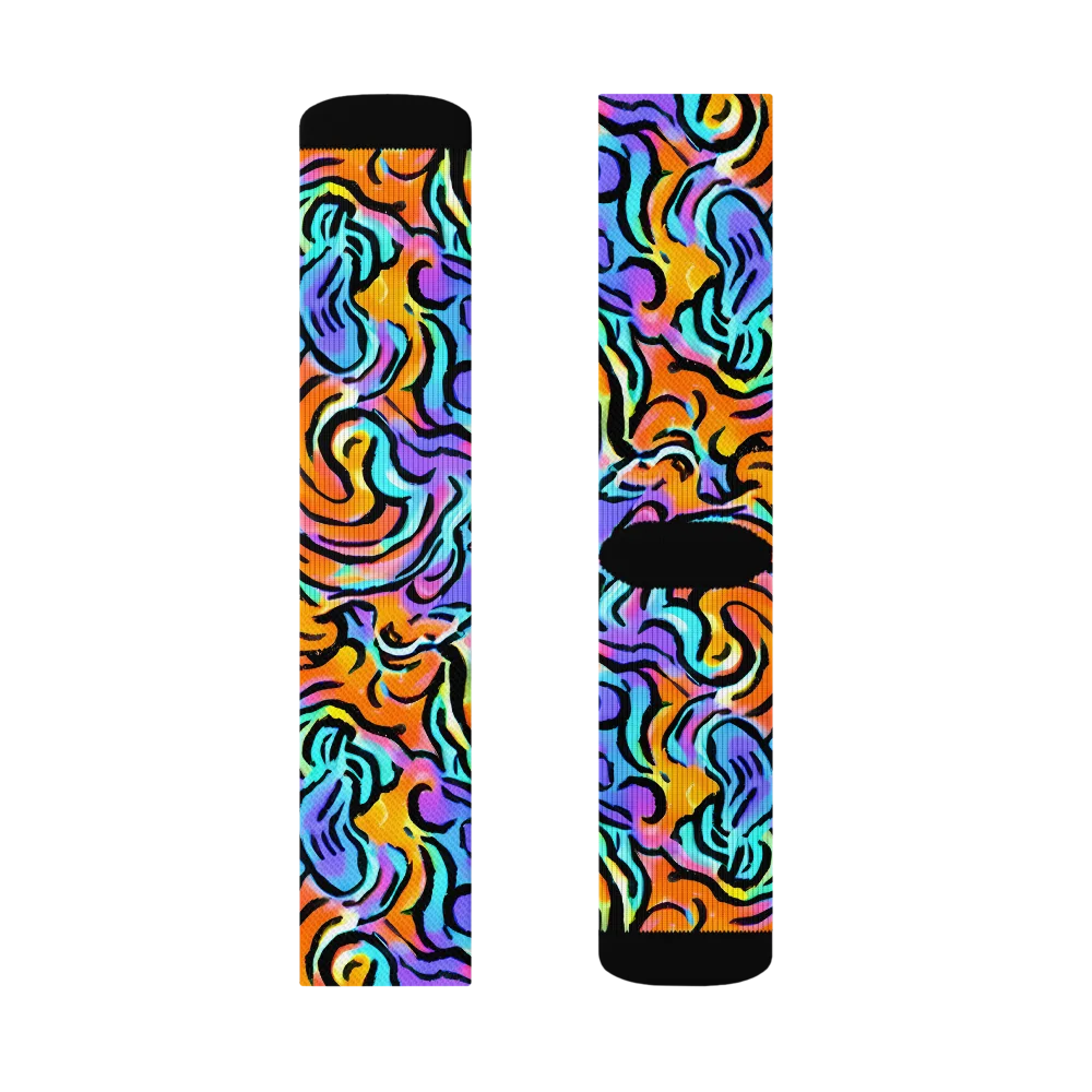 Hypercolor Waves on Socks — Right Sock