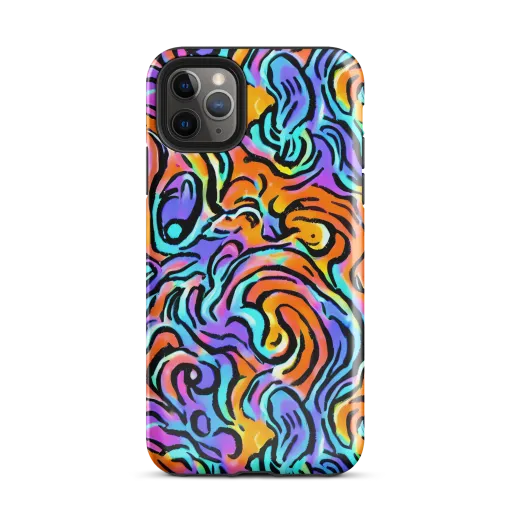 Hypercolor Waves on a Tough Case for iPhone®