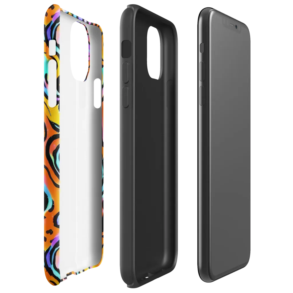 Hypercolor Waves on Tough Case for iPhone® — Right