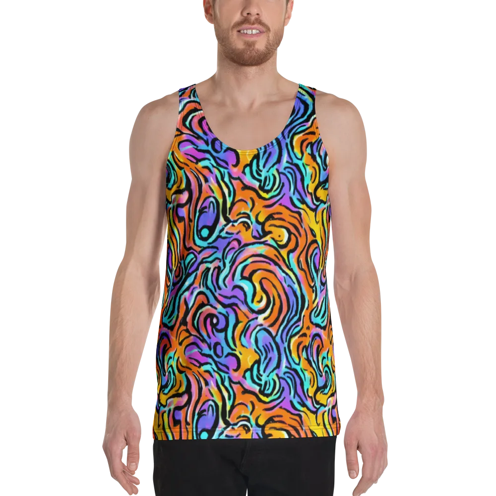 Hypercolor Waves on Men's Tank Top — Front