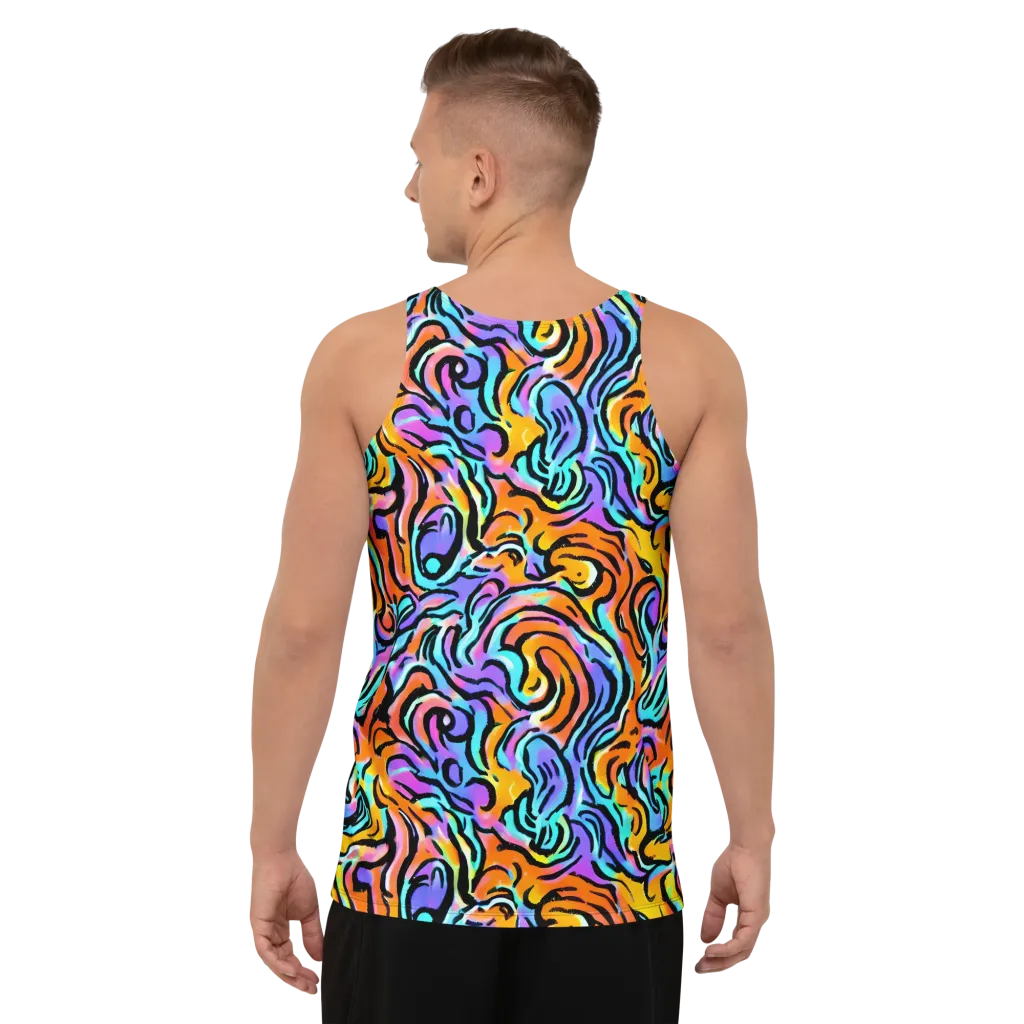 Hypercolor Waves on Men's Tank Top — Back