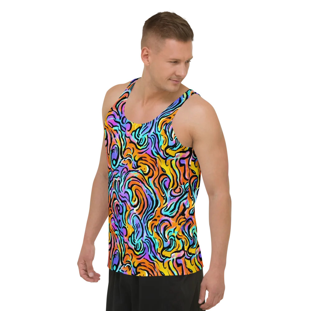 Hypercolor Waves on Men's Tank Top — Left Front