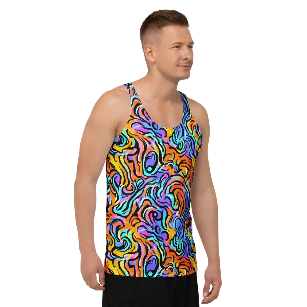 Hypercolor Waves on Men's Tank Top — Right Front