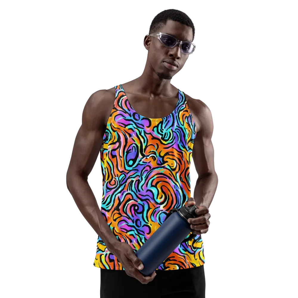 Hypercolor Waves on Men's Tank Top — Front