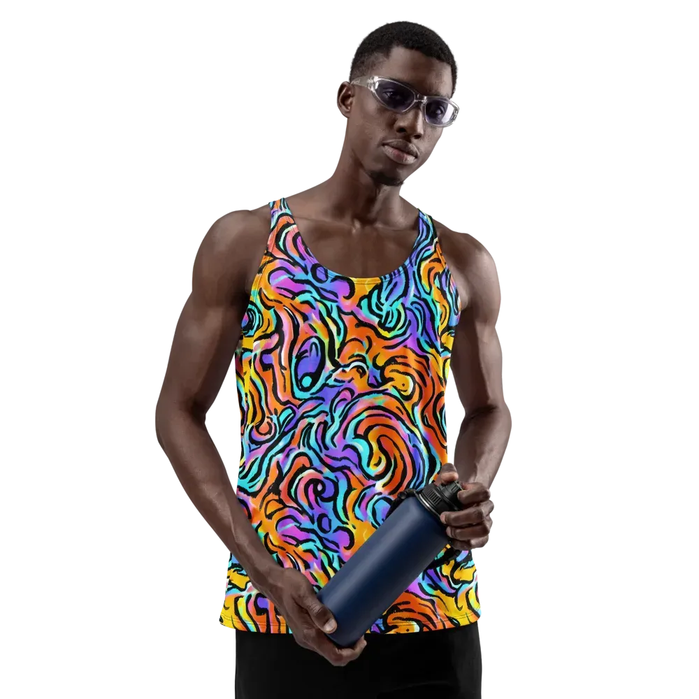 Hypercolor Waves on Men's Tank Top — Front