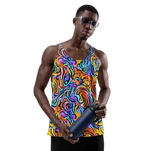Hypercolor Waves on a Men's Tank Top