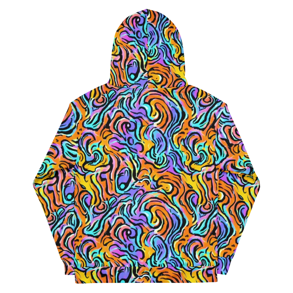 Hypercolor Waves on Cotton Hoodie — Back