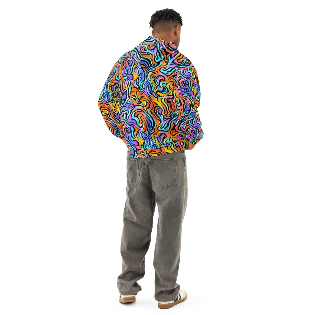 Hypercolor Waves on Cotton Hoodie — Back