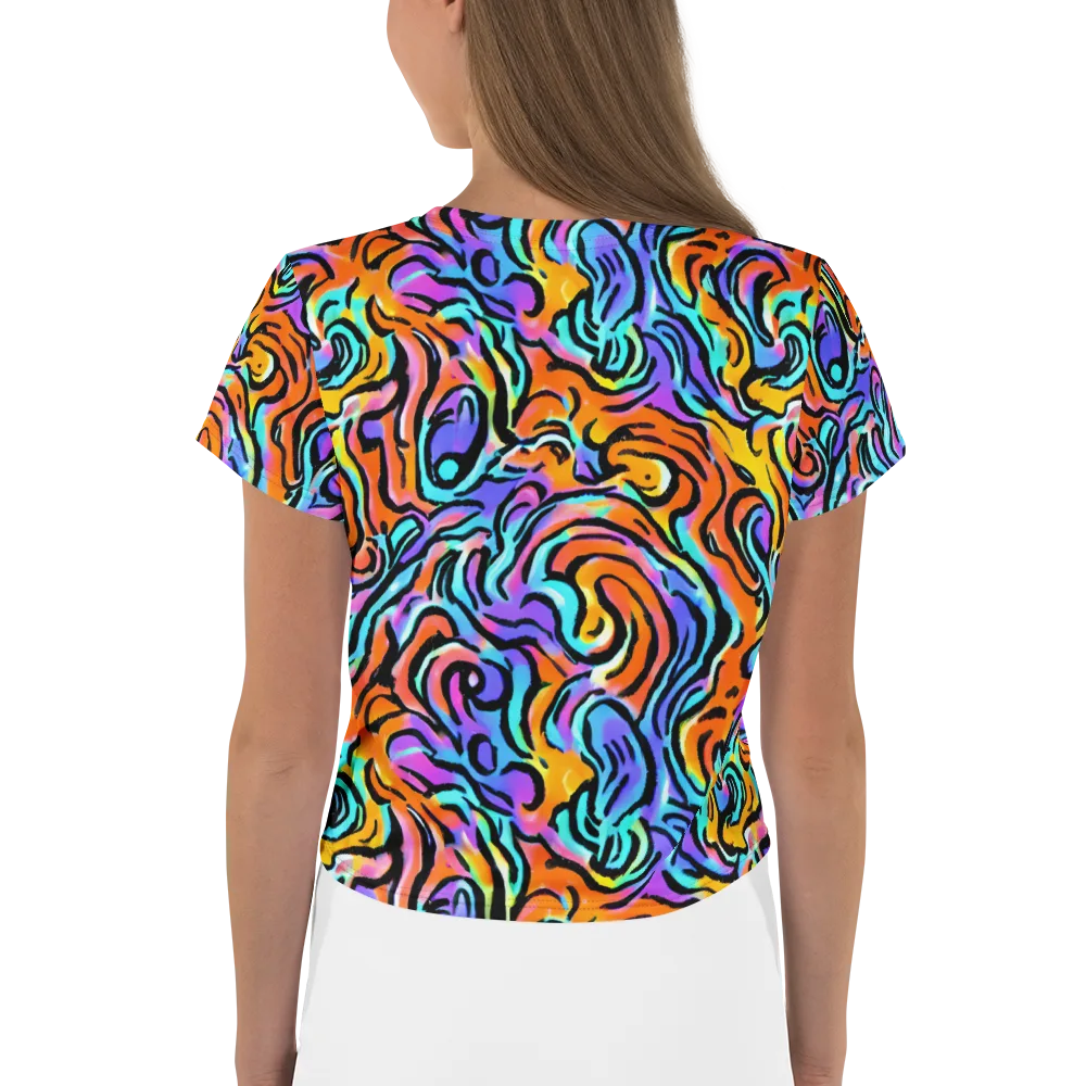 Hypercolor Waves on Crop Tee — Back