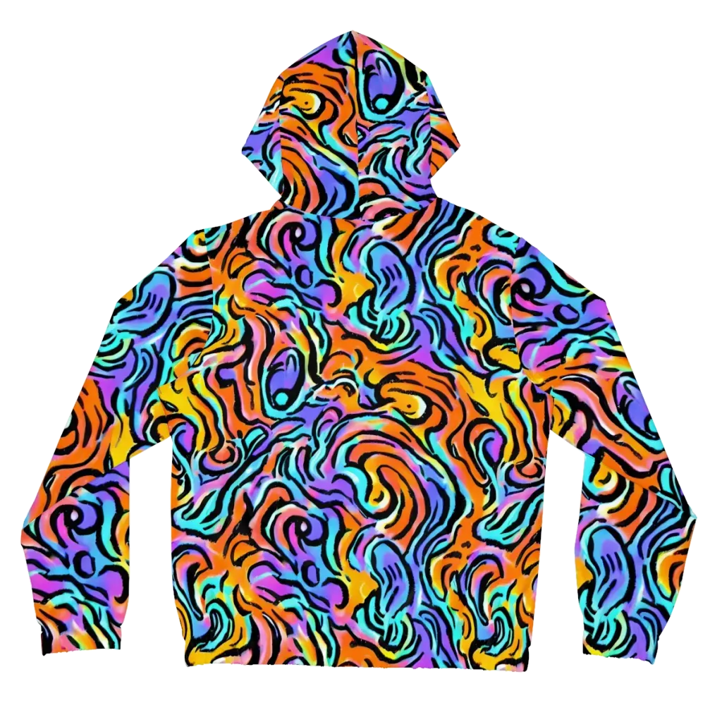 Hypercolor Waves on Women's Full-Zip Hoodie — Back