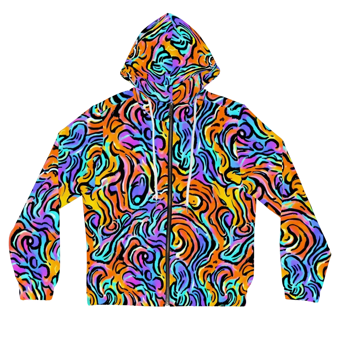 Hypercolor Waves on Women's Full-Zip Hoodie — Front