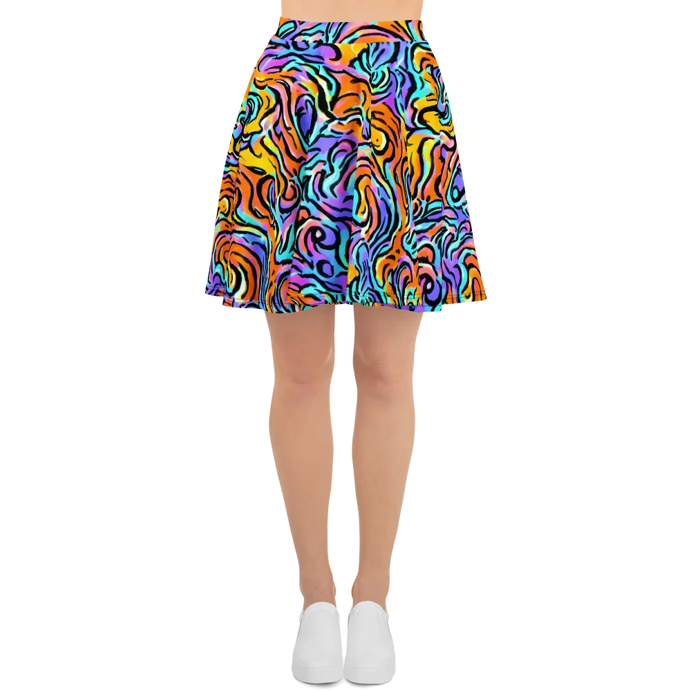 Hypercolor Waves on Skater Skirt — Front