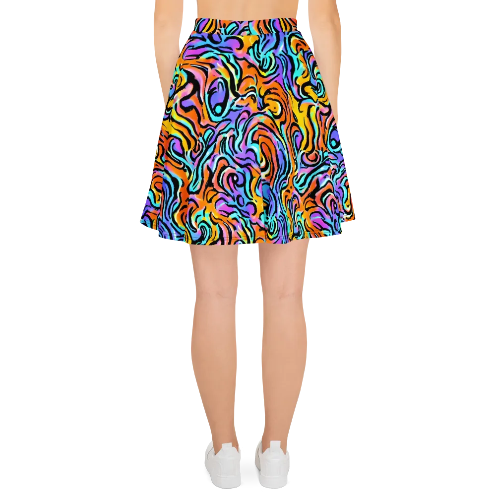 Hypercolor Waves on Skater Skirt — Back