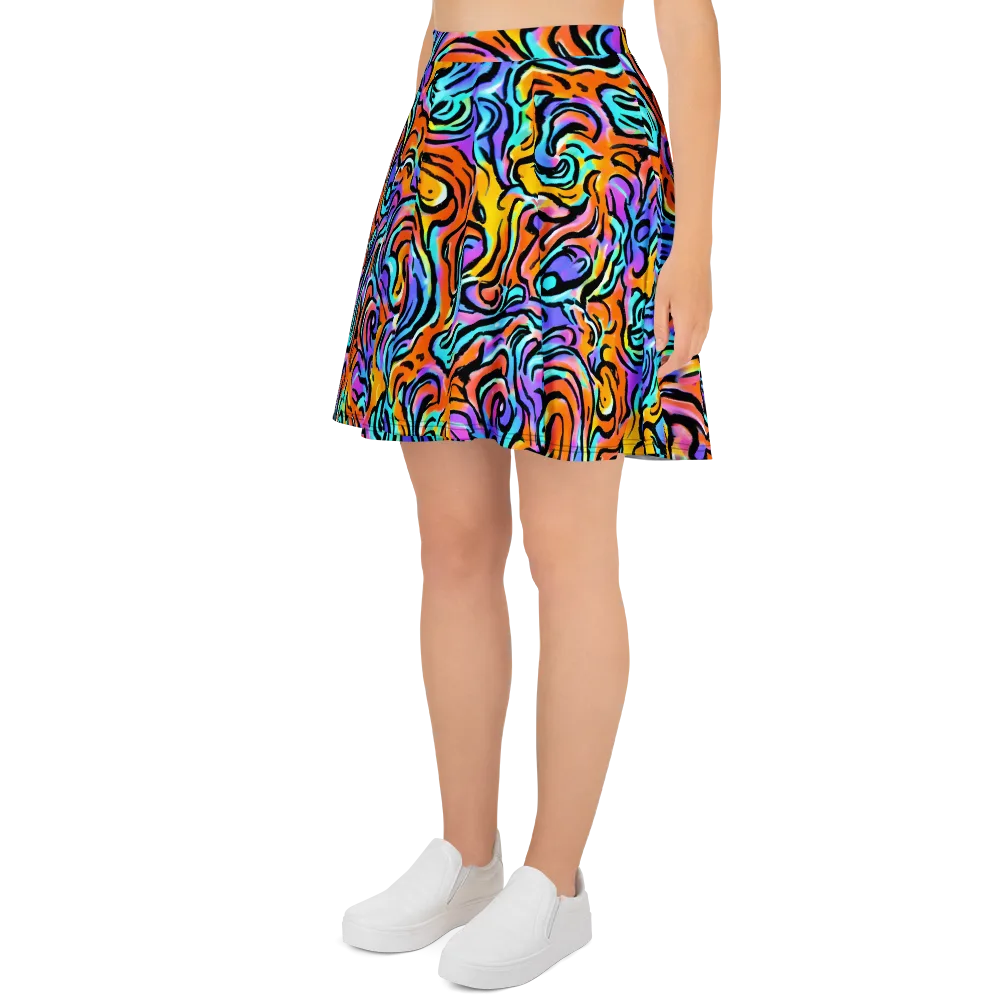 Hypercolor Waves on Skater Skirt — Left