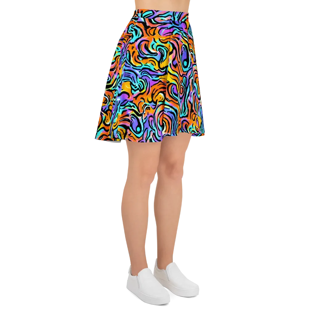 Hypercolor Waves on Skater Skirt — Right