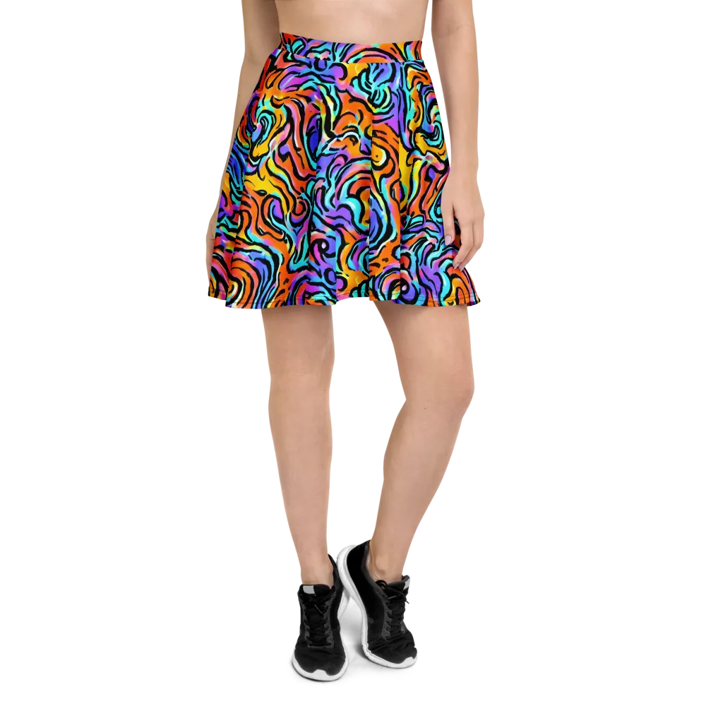 Hypercolor Waves on Skater Skirt — Front