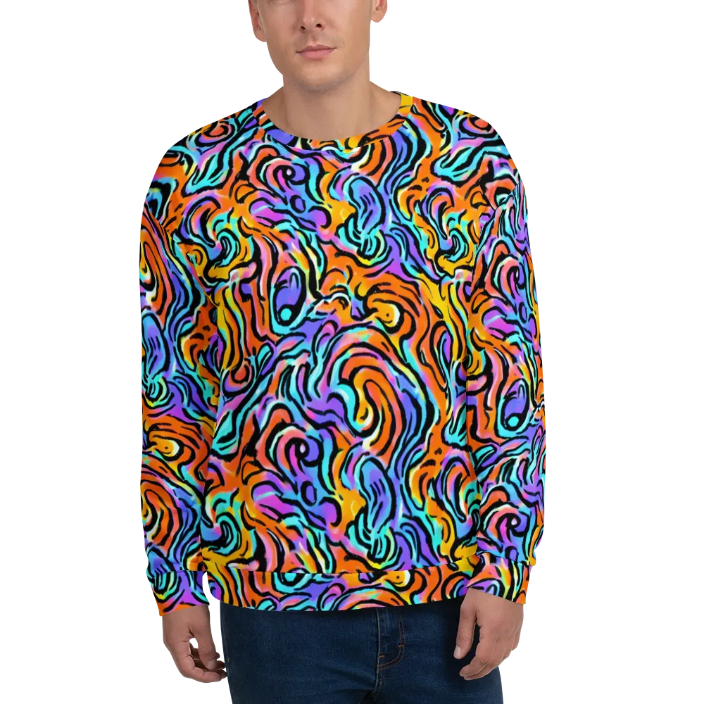 Hypercolor Waves on Sweatshirt — Front