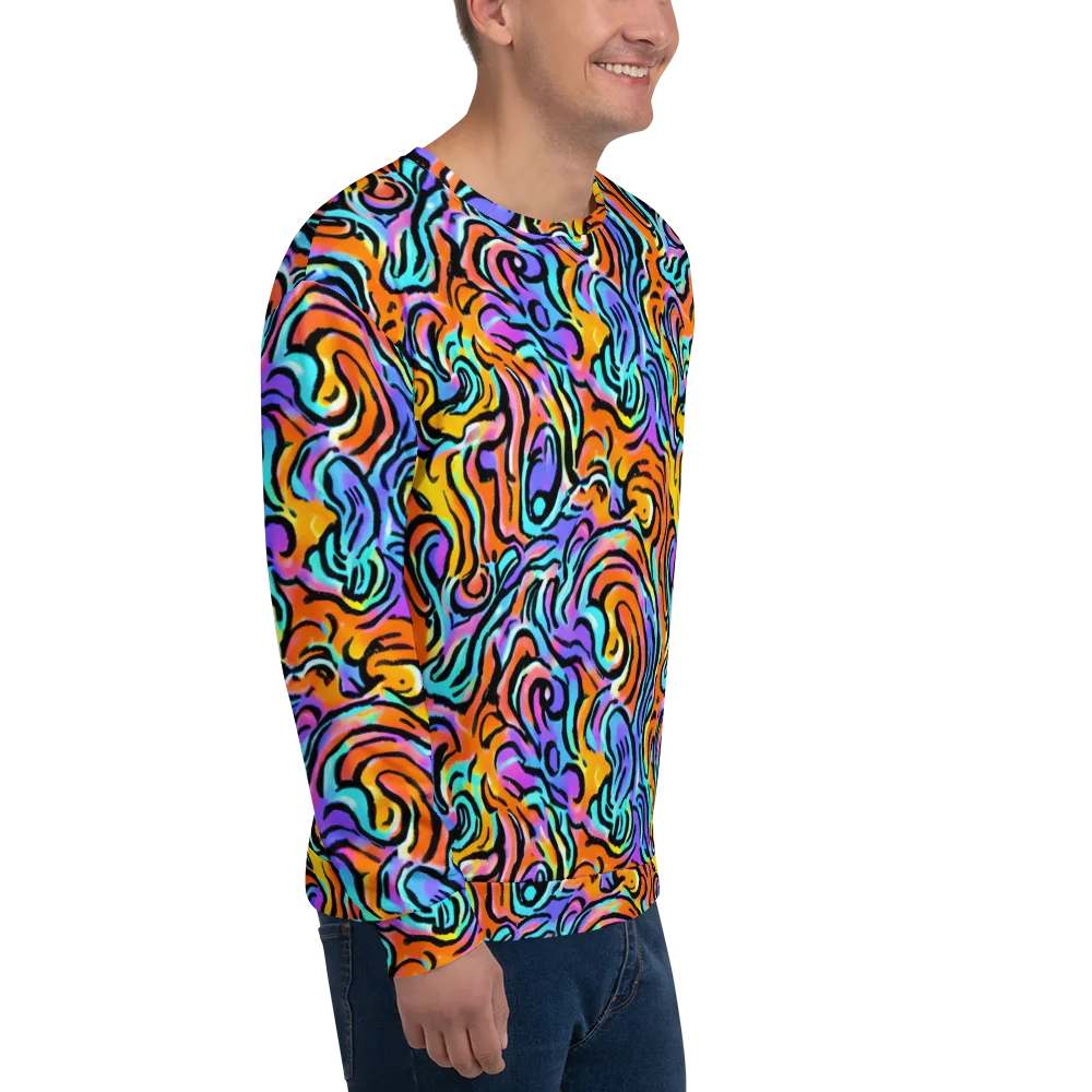 Hypercolor Waves on Sweatshirt — Right Front