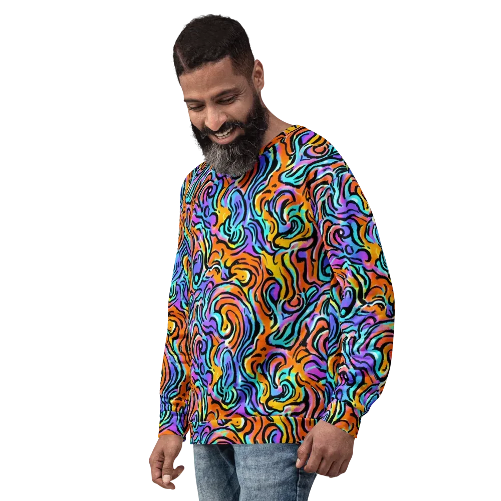 Hypercolor Waves on Sweatshirt — Left Front