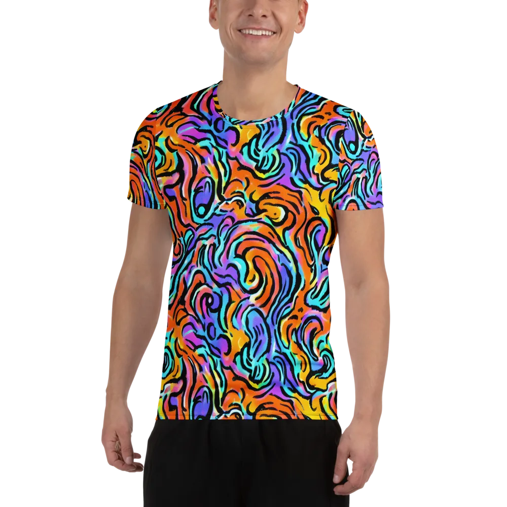 Hypercolor Waves on Men's Athletic T-Shirt — Front