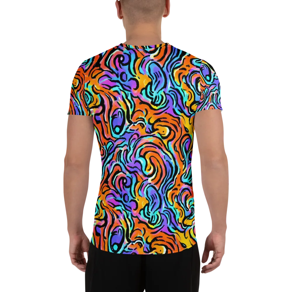 Hypercolor Waves on Men's Athletic T-Shirt — Back