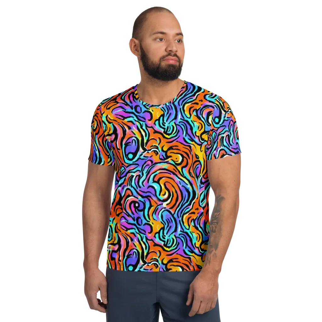 Hypercolor Waves on Men's Athletic T-Shirt — Front