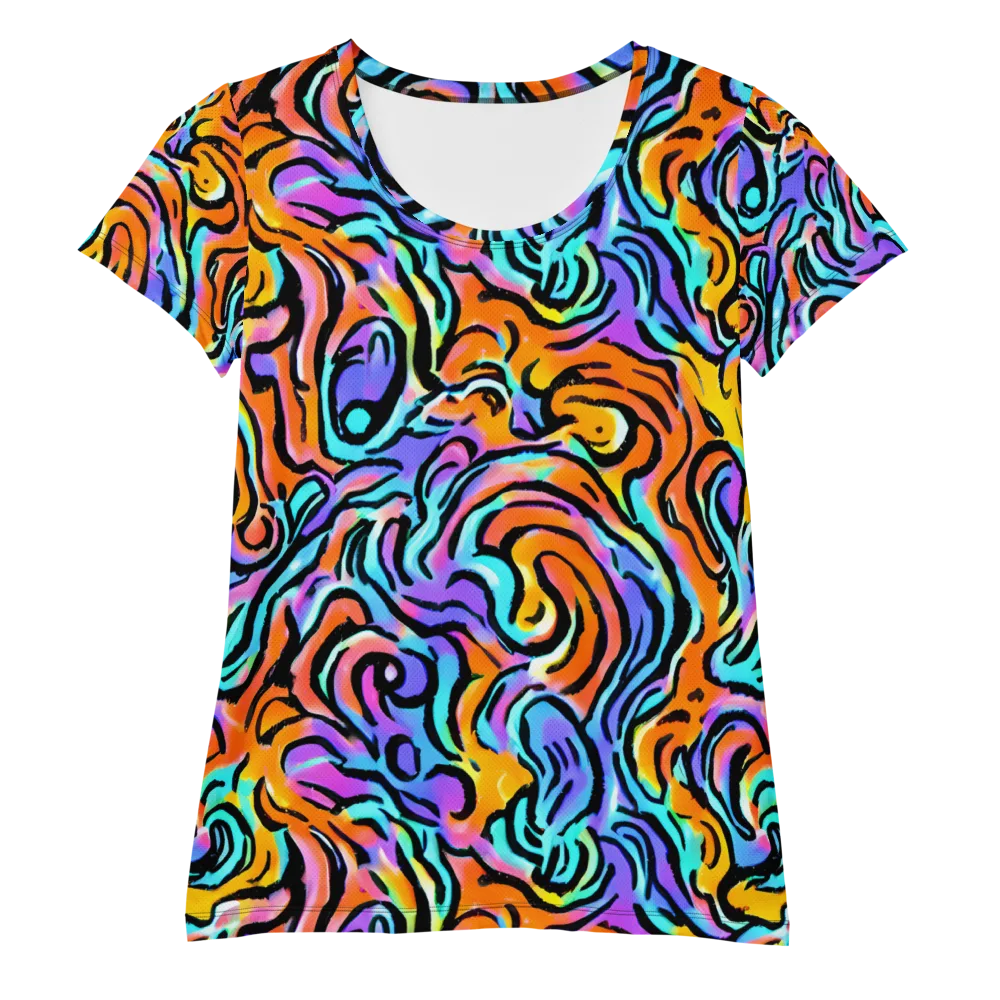 Hypercolor Waves on Women's Athletic T-Shirt — Front