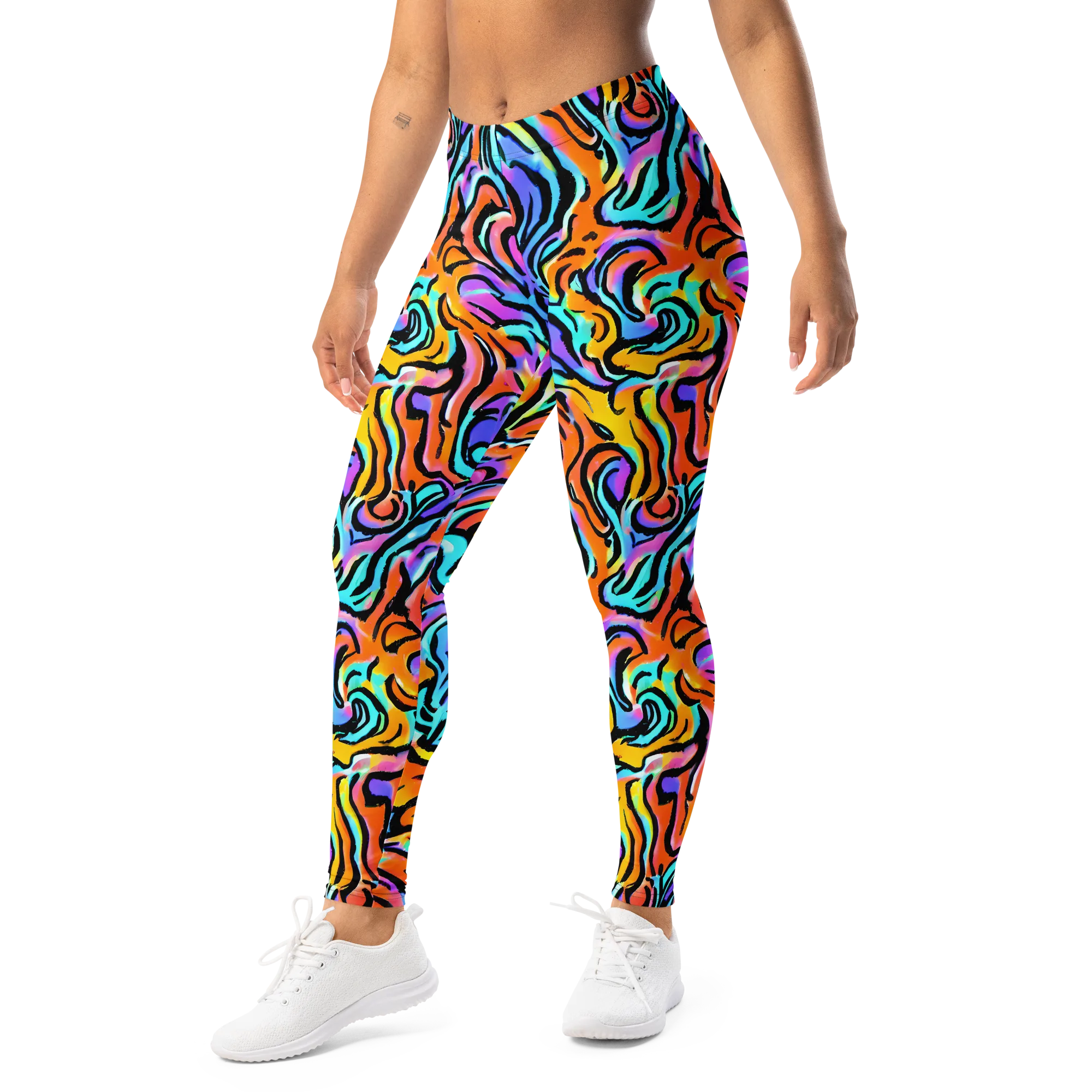 Hypercolor Waves on Leggings — Left Front