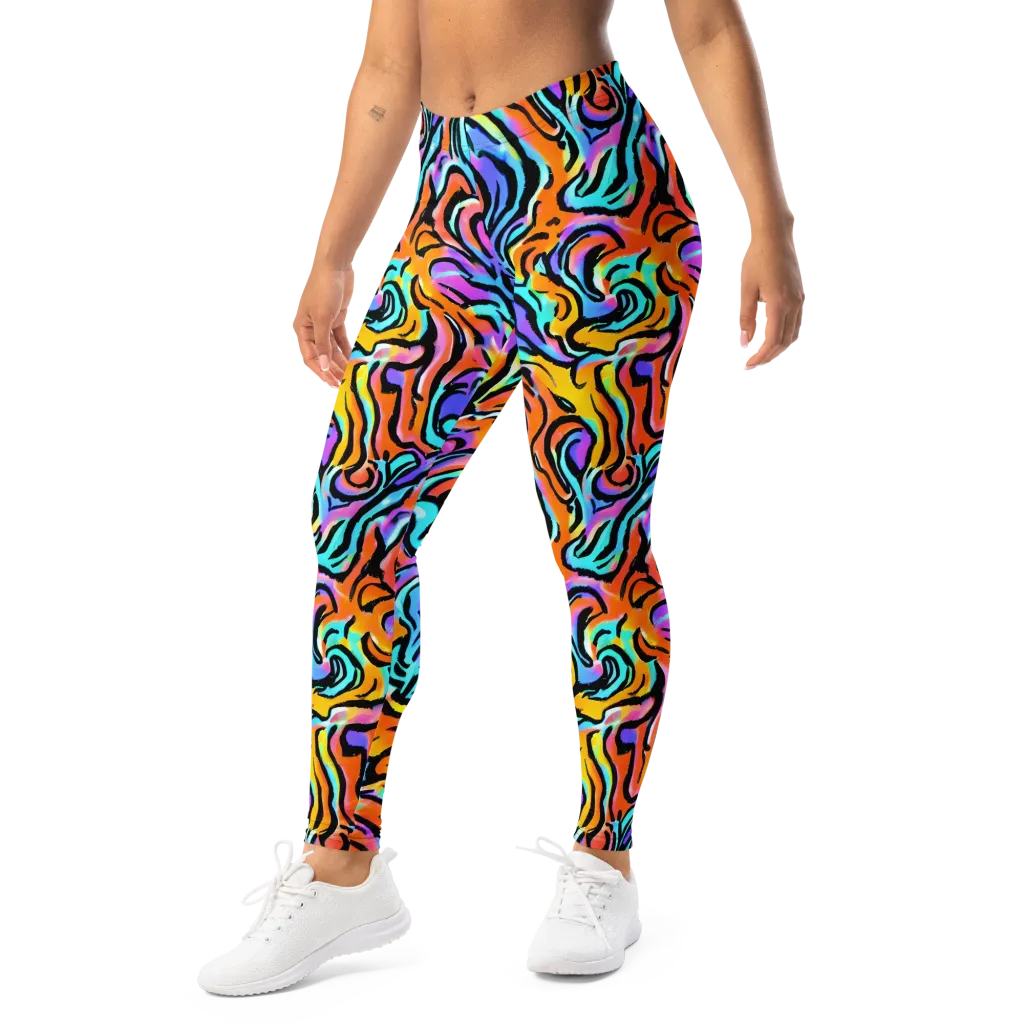 Hypercolor Waves on Leggings — Left Front
