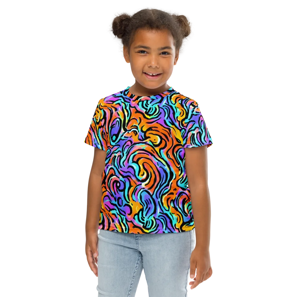 Hypercolor Waves on Kids Crew Neck T-Shirt — Front