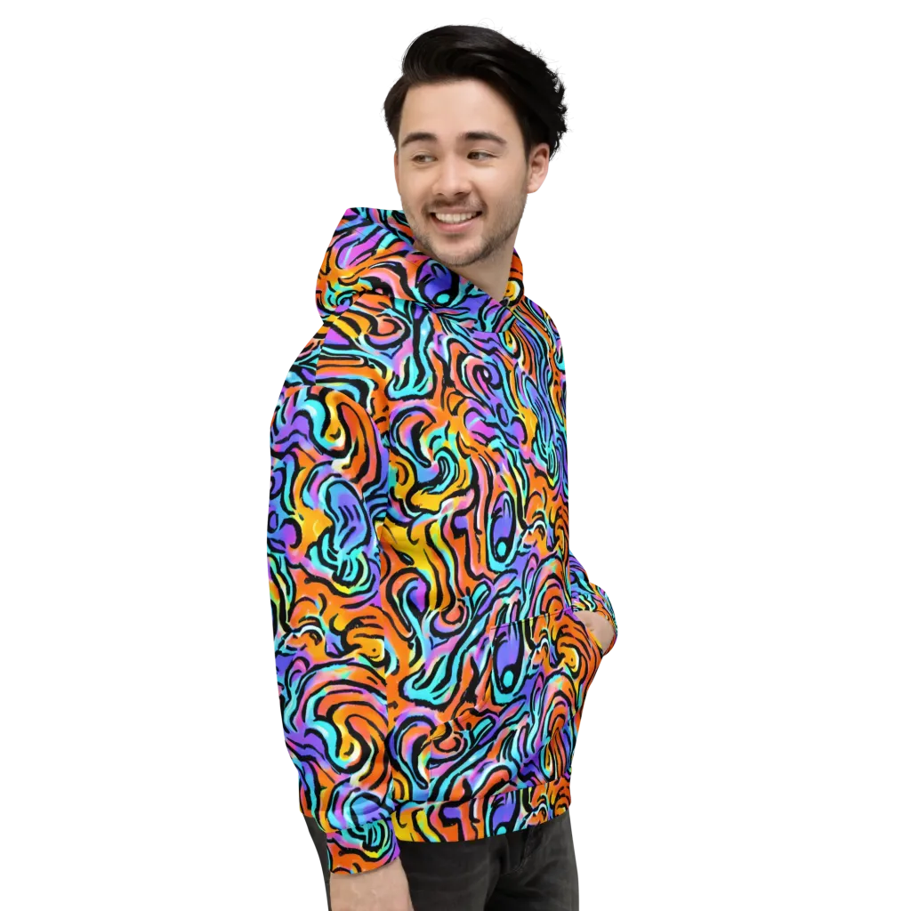 Hypercolor Waves on Hoodie — Right
