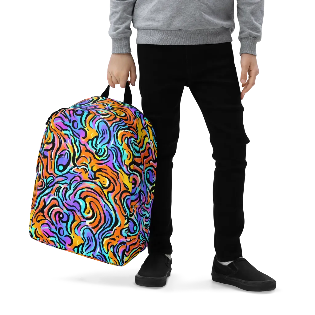 Hypercolor Waves on Minimalist Backpack — Zoomed-in