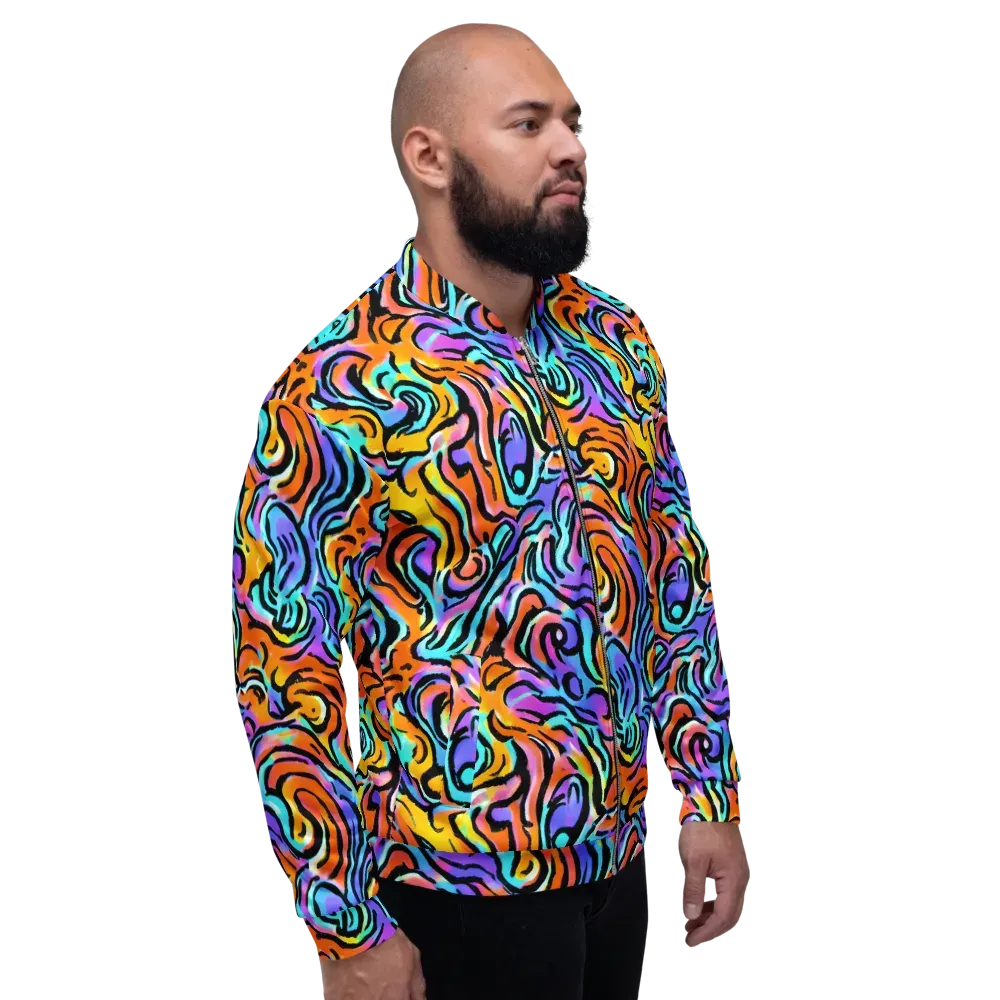Hypercolor Waves on Bomber Jacket — Right