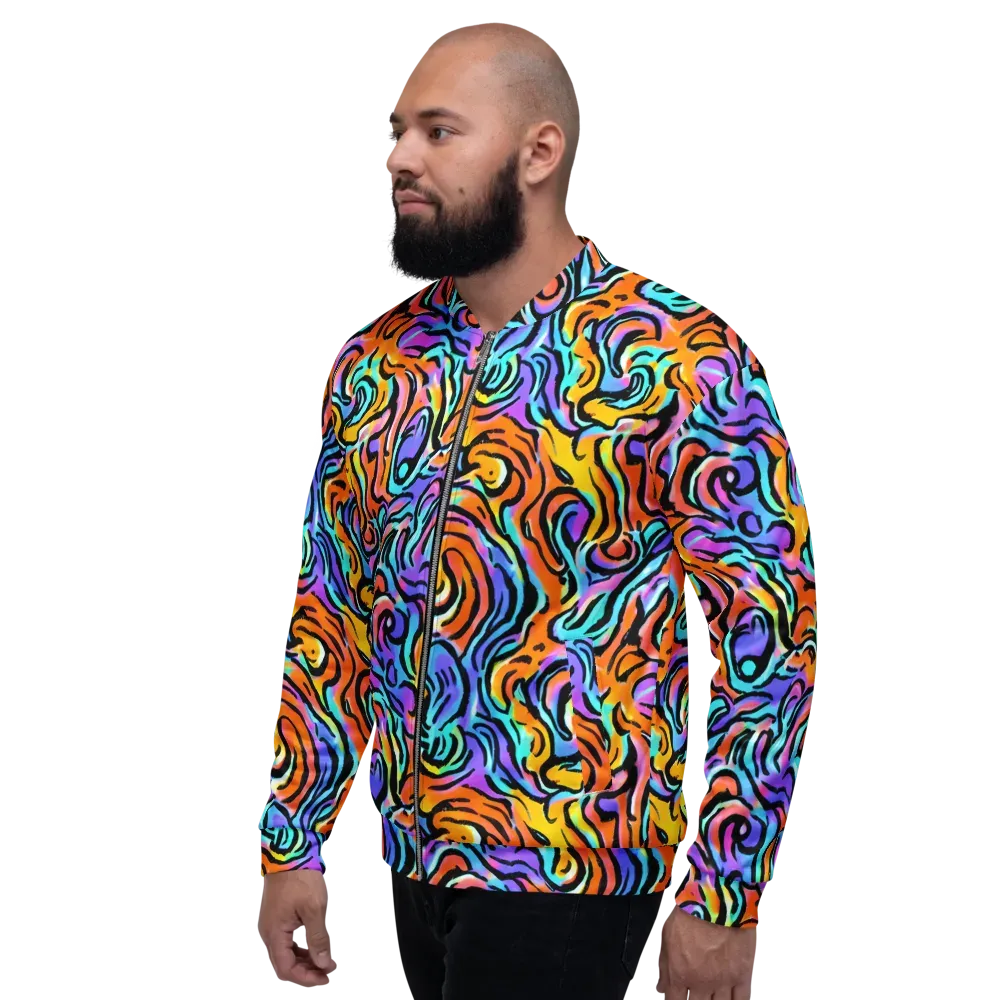 Hypercolor Waves on Bomber Jacket — Left