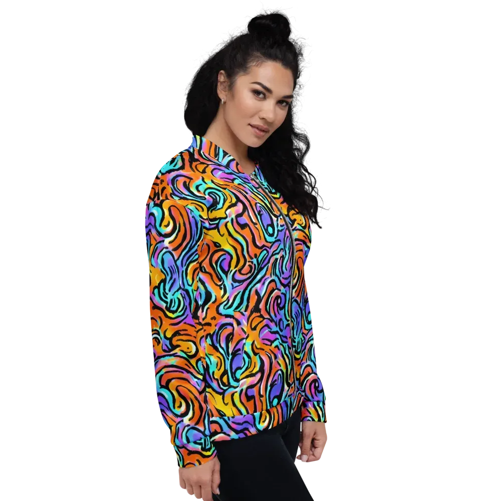 Hypercolor Waves on Bomber Jacket — Right